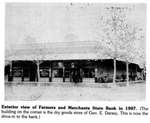 Exterior view of Farmers and Merchants State Bank 1907