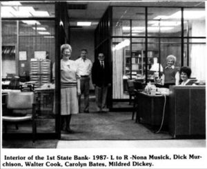 Interior of the 1st State Bank 1987