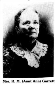 Mrs. R.M. Aunt Ann Garrett
